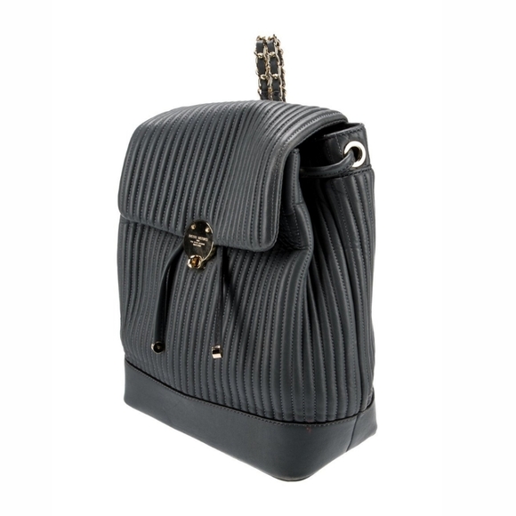 Henri Bendel No 7 Quilted Black Leather Convertible Backpack - Picture 3 of 14